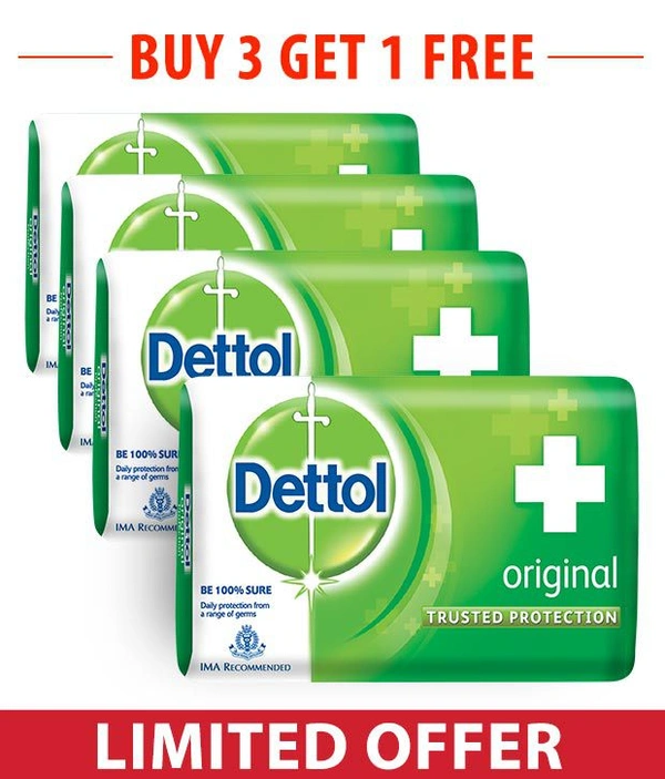 Dettol Original Soap/Sabun - 75g×3+1pcs