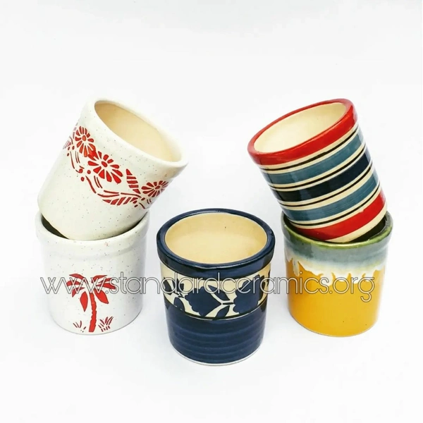 Ceramic Planters (SCI - 401) - H - 3.5 Inches, W - 3 inches, SCI - 401