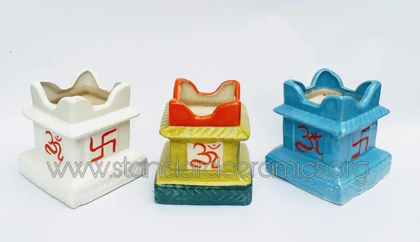 Tulsi Ceramic Pot | Tulsi Planter | Tulsi Small Indoor Planters |SCI - 407 - H - 5 Inch, W - 5 Inch, SCI - 407