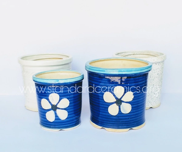 Ceramic Indoor Planters (SCI - 430) - SMALL SIZE - W - 4 INCHES, H - 4 INCHES  , BIG SIZE - W - 6 INCHES, H - 6 INCHES, SCI - 430