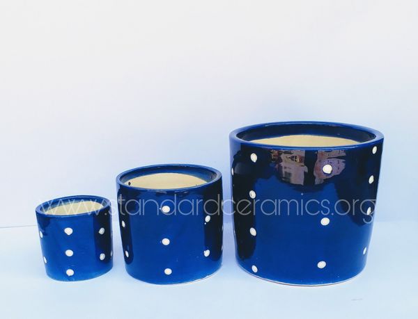 Ceramic Designer Pots (SCI - 440) - H - 7.5 INCHES, 5 INCHES, 3.5 INCHES, W - 7.5 INCHES, 5 INCHES , 3 INCHES, SCI - 440