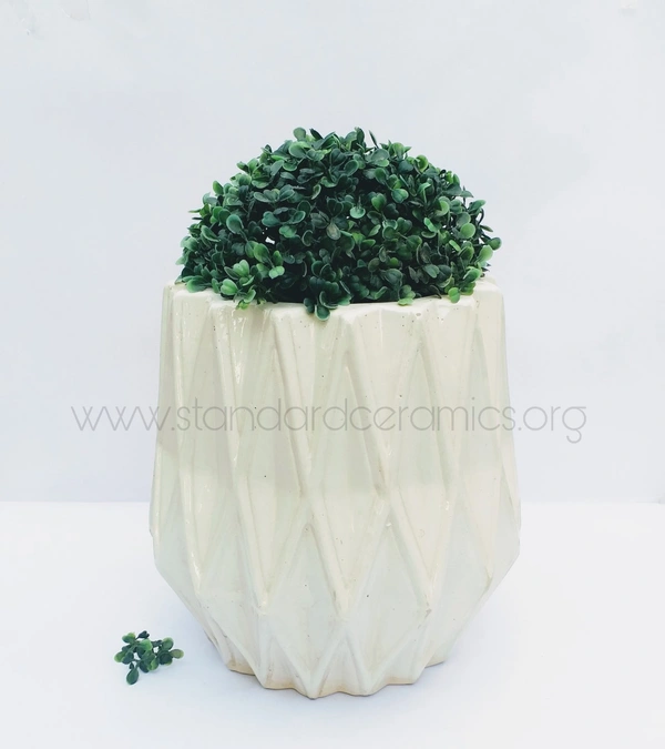 Ceramic Geometric Pipe Pot SCI - 460 - H - 11 INCHES, W - 8 INCHES, SCI - 460