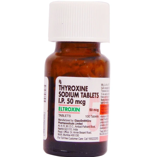 Eltroxin 50mcg - 1 Bottle of 120 Tablets