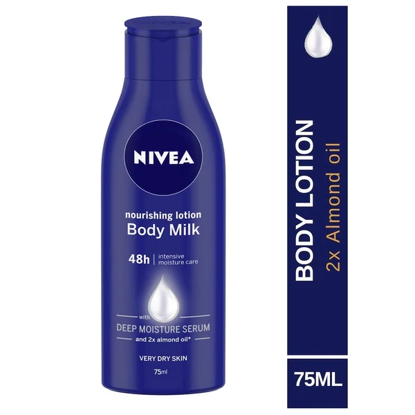 Nivea Body Lotion Nourishing Body Milk with Almond Oil And Vitamin E - 75ml