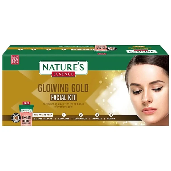 Natures Essence Glowing Gold Facial Kit, For 3 Uses