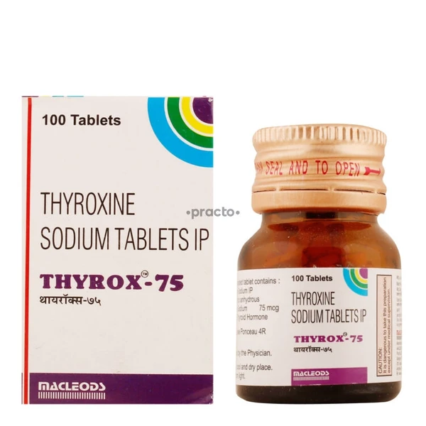 Thyrox 75 Tablet - 1 Bottle of 100 Tablets