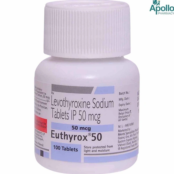 Euthyrox 50 Tablet - 1 Box Of 100 Tablets