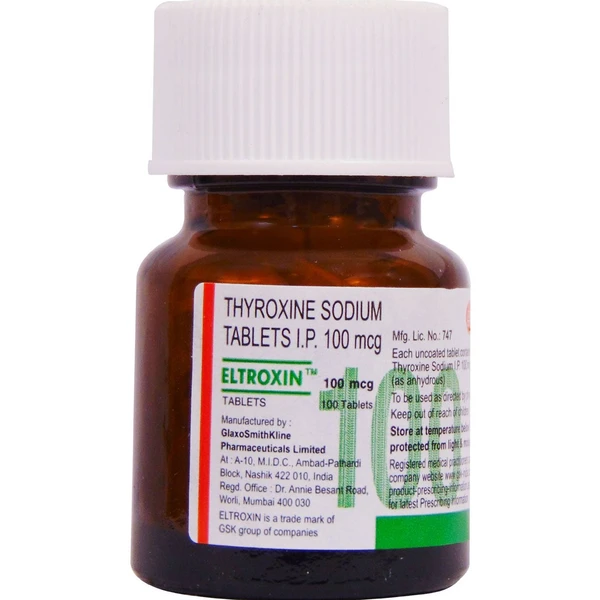 Eltroxin 100mcg - 1 Bottle of 120 Tablets