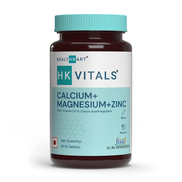HK Vitals Calcium + Magnesium + Zinc - 1 Bottle of 60 tablets