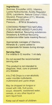 A to Z NS Oral Drop - Strawberry, 15ml