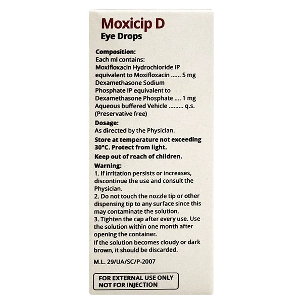 Moxicip D Eye Drop - 5ml