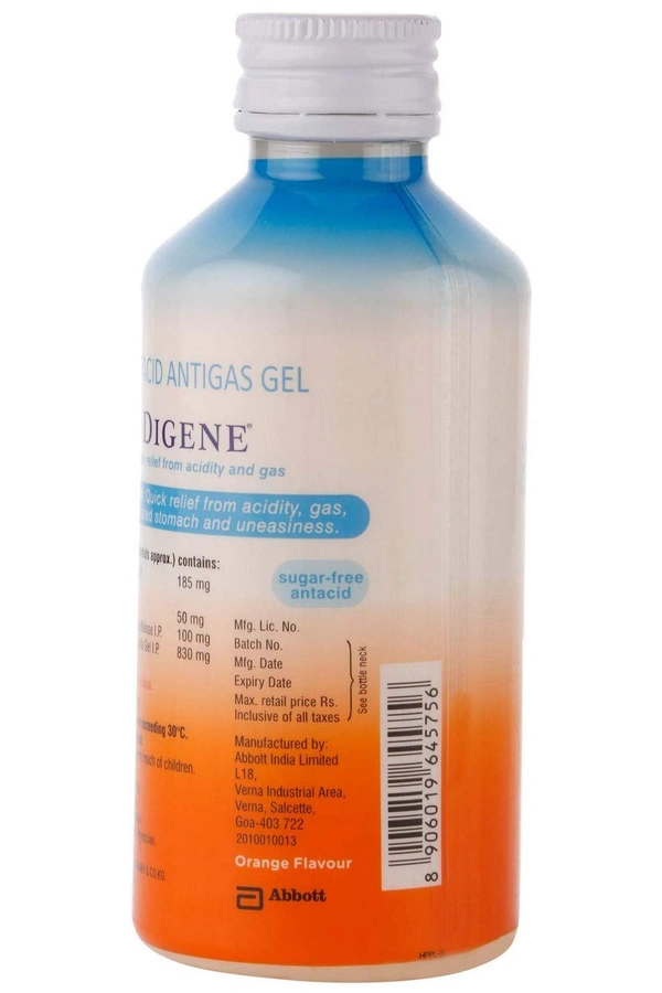 Digene Acidity & Gas Relief Gel - 450ml, Orange