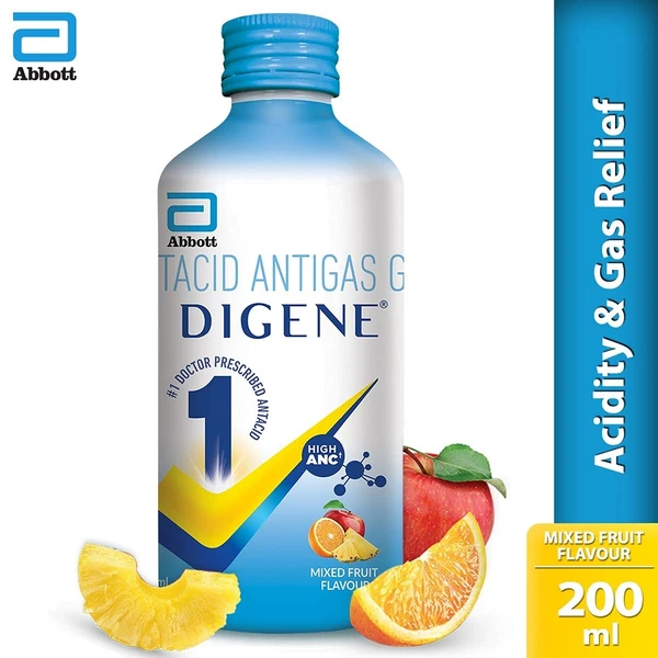 Digene Acidity & Gas Relief Gel - 200ml, Mixed Fruit