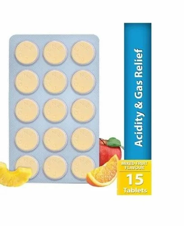 Digene Acidity & Gas Relief Tablet - Mixed Fruit, 1 Strip