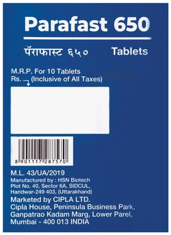 Parafast 650 Tablet - 1 Strip