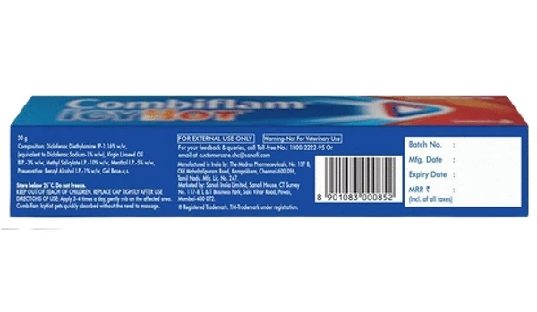 Combiflam Icy Hot Fast Pain Relief Gel - 15gm