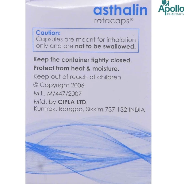 Asthalin Rotacaps - 1 Bottle Of 60 Capsules