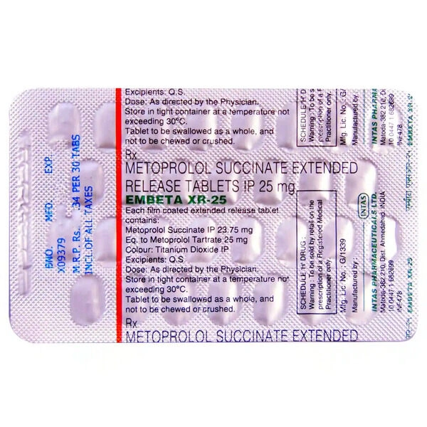 Embeta XR 25 Tablet - 1 Strip