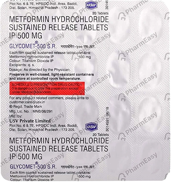 Glycomet 500 Tablet - 1Strip