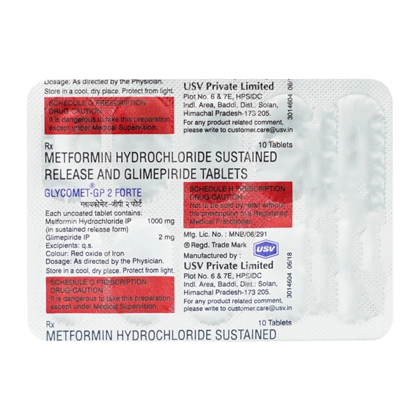 Glycomet GP 2 Forte Tablet - 1 Strip