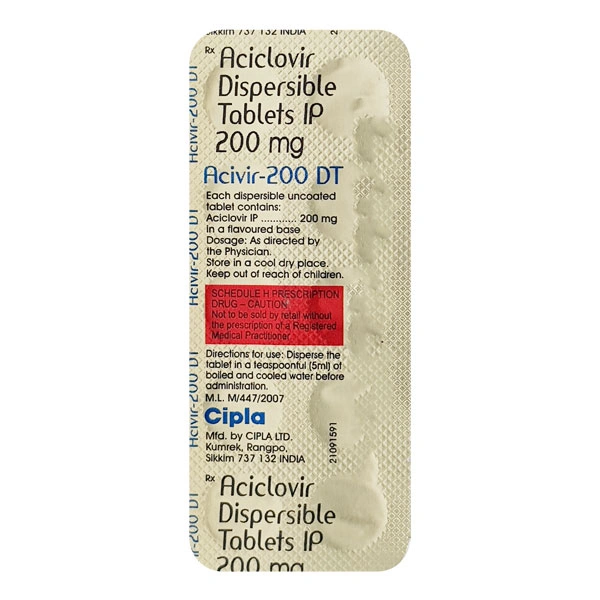 Acivir 200 DT Tablet - 1 Strip