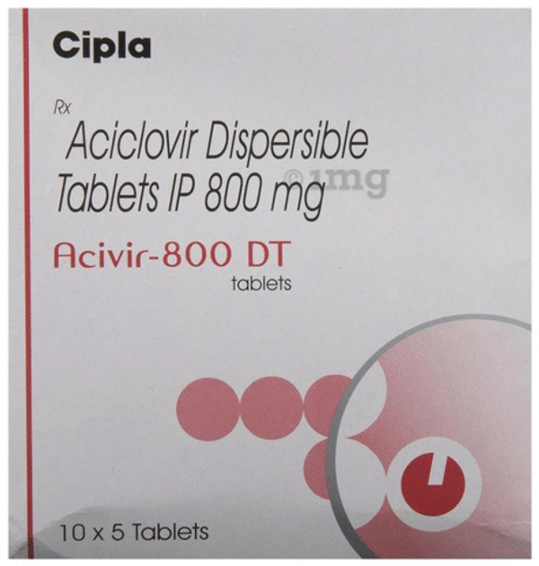 Acivir 800 DT TabletshareWritten By Dr. Radhika Dua, MDS, BDS - 1 Strip
