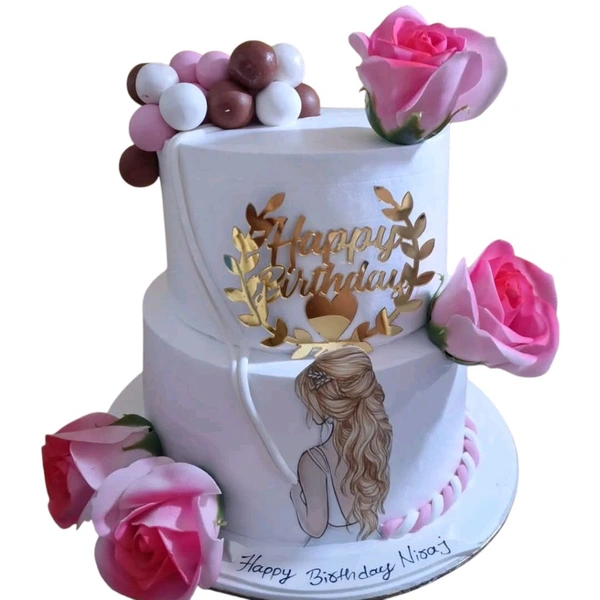 Elegant Pink Roses Cake  - 4 Kg