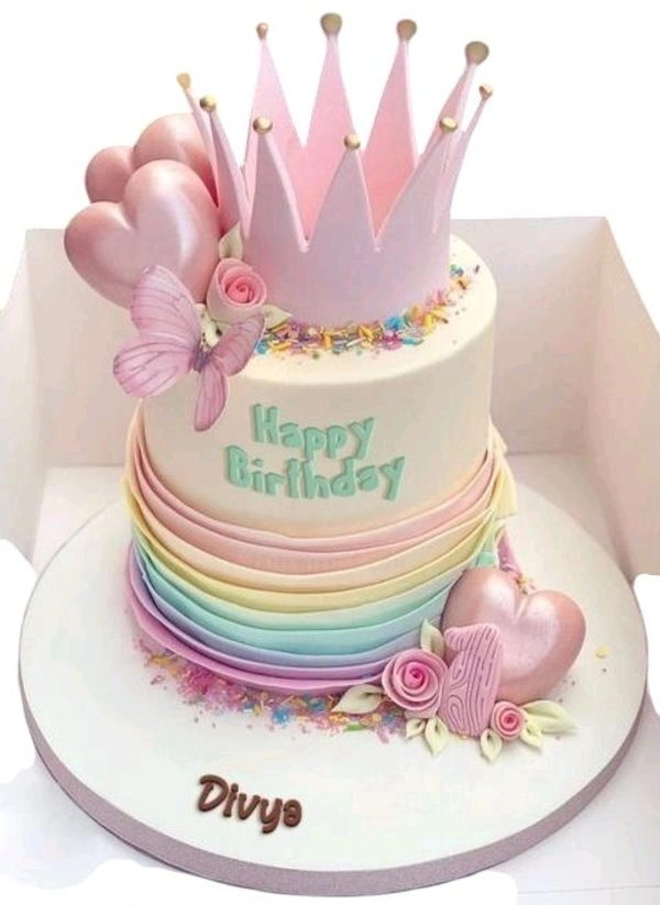 Pink Crown Dreamy Birthday Cake - 1 Kg