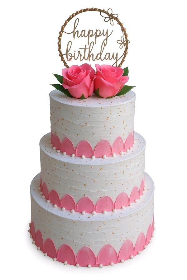 Rose Birthday Cake - 1.5 Kg