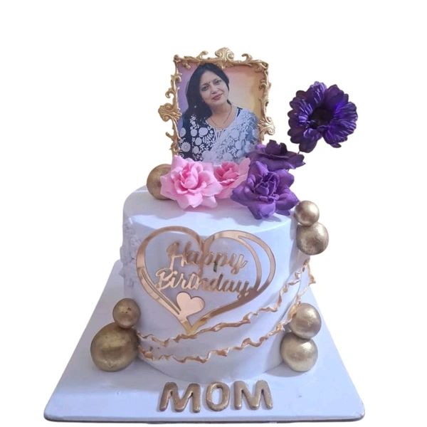 Mom's Birthday Cake With Photo - 7 Kg