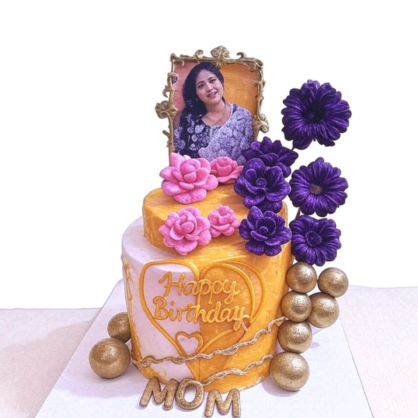 Mom's Birthday Cake With Photo - 7 Kg