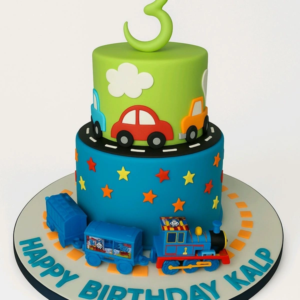 Car and Train Cake - 2 Kg