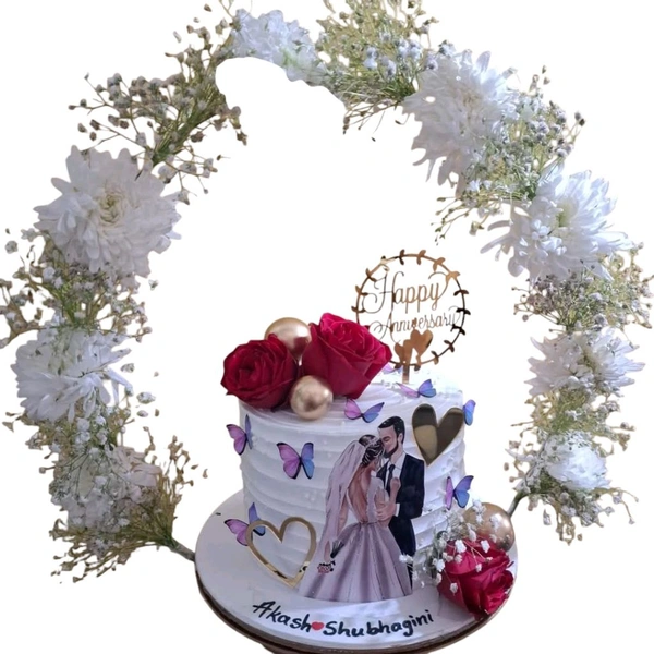 Floral Anniversary Cake - 9.5 Kg