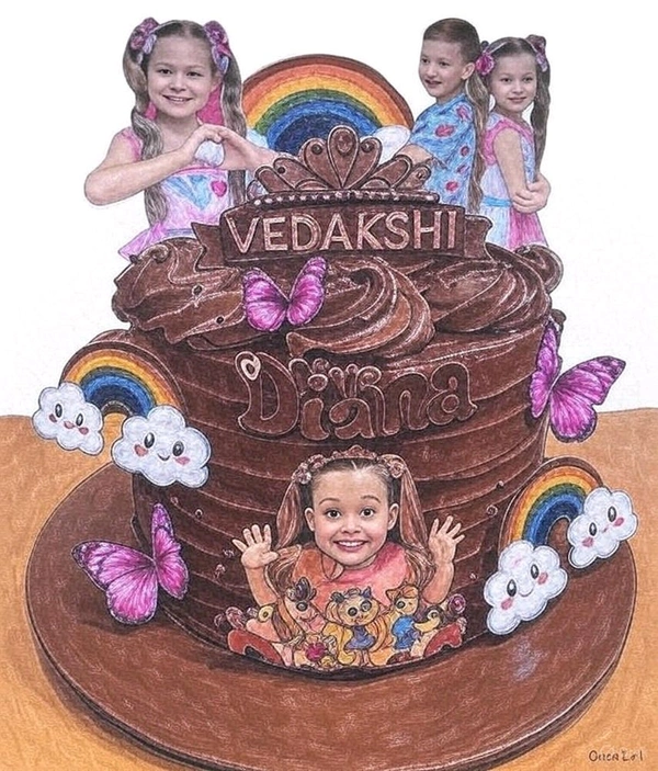Rainbow Princess Cake - 4.5 Kg