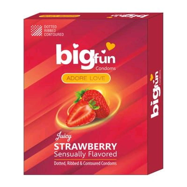 BigFun Condom - Strawberry, 1 Packet