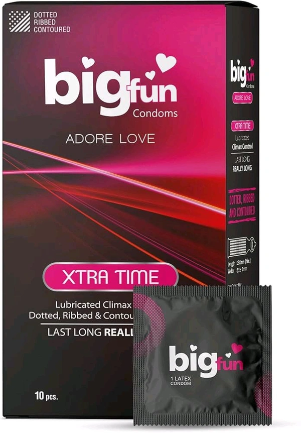 Bigfun Condom - 1 Pack Of 10 Pis, Xtra Time