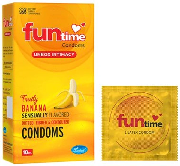 Bigfun Condom - 1 Pack Of 10 Pis, Banana