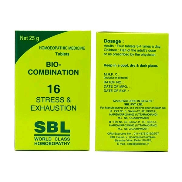 Sbl Bio-combination 16   Stress & Exhaustion - 25gm