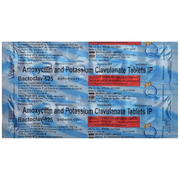 Bactoclav 625 Tablet - 1 Strip