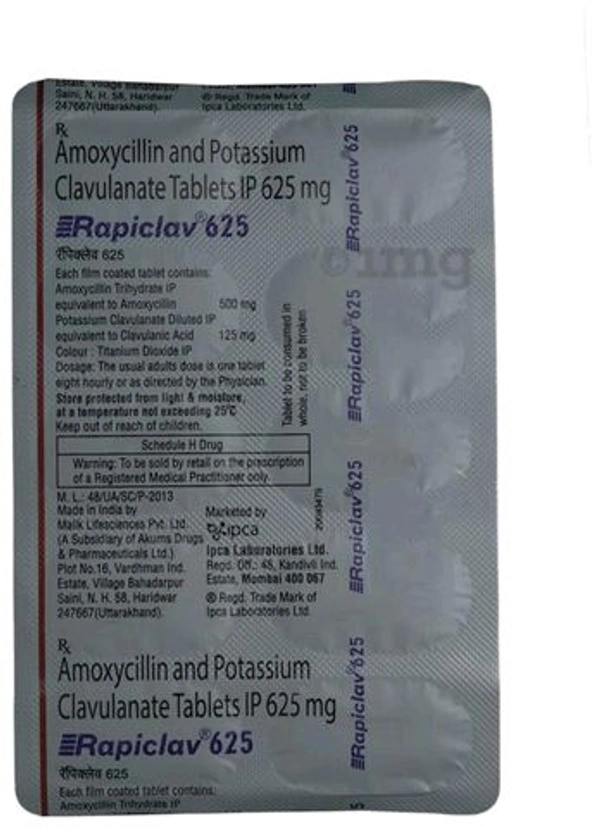 Rapiclav 625 Tablet - 1 strip
