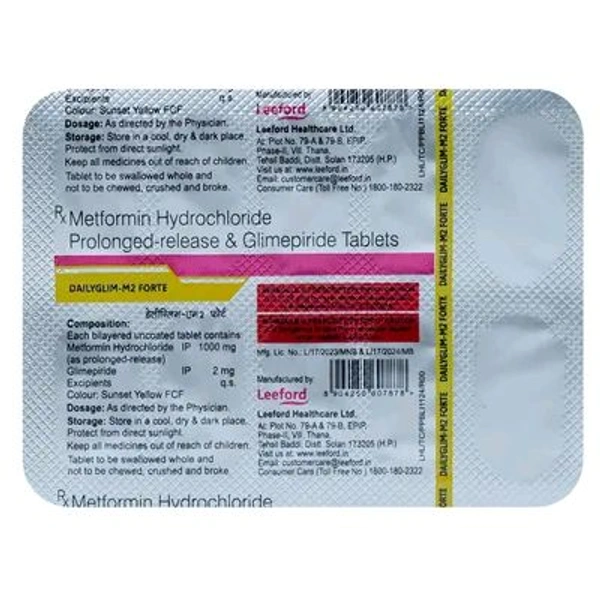 Dailyglim-M 2 Forte Tablet  - 1 Strip