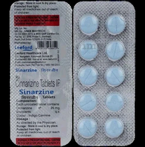 Sinarzine Tablet - 1 Strip