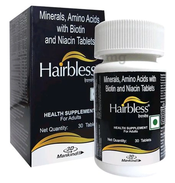 Hairbless Tablet Gluten Free bottle  - 1 Bottle