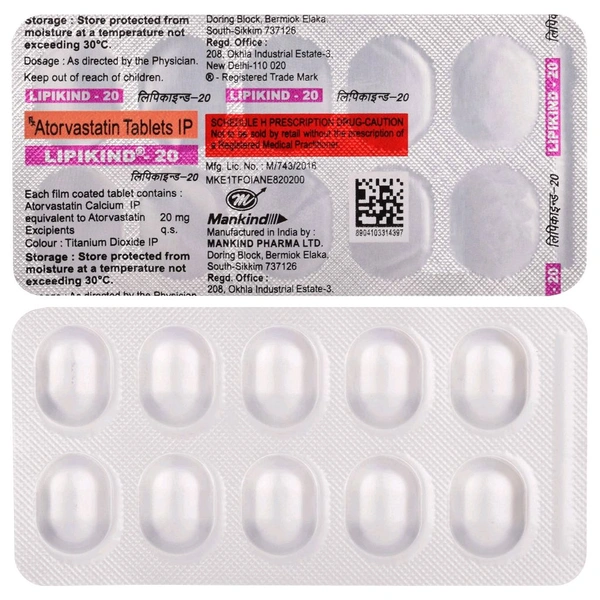 Lipikind 20 Tablet - 1 Strip