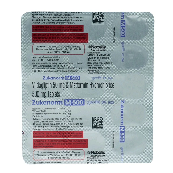 Zukanorm M 500 Tablet - 1 Strip