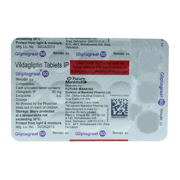 Gliptagreat 50 Tablet - 1 Strip