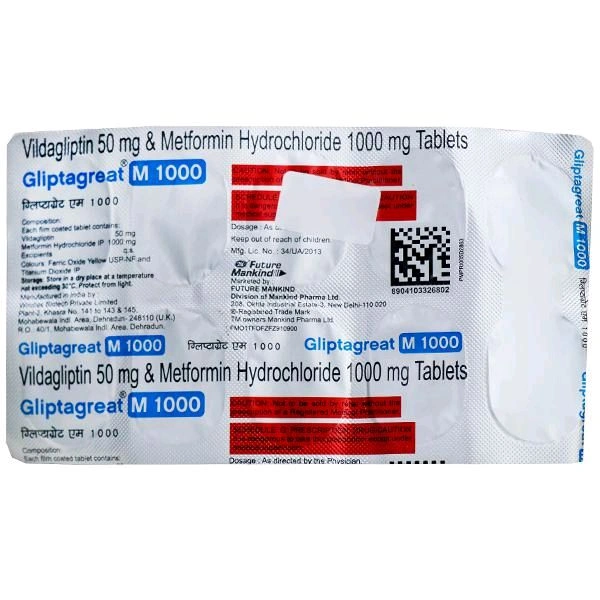 Gliptagreat M 1000 Tablet - 1 Strip