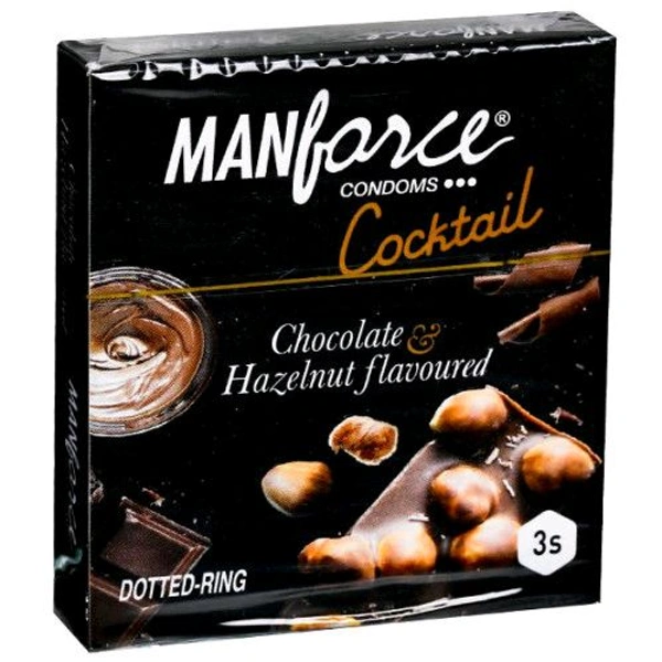 Manforce Chocolate & Hazelnut Dotted-Ring Cocktail Condom  - 1 Pieace