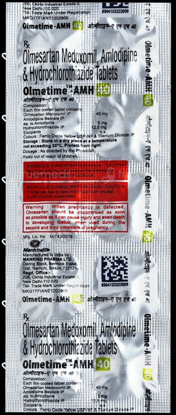 Olmetime-AM 40 Tablet - 1 Strip