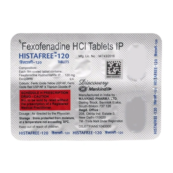 Histafree 120 Tablet - 1 Strip